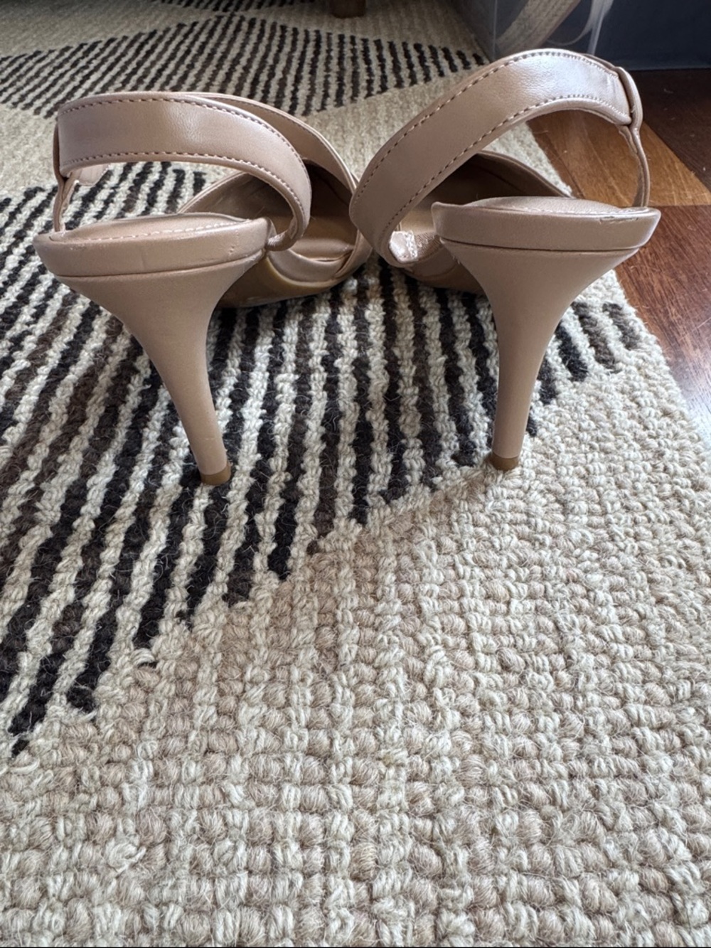 Calvin Klein Beige Pointed-Toe Slingback Heels - Picture 3 of 4